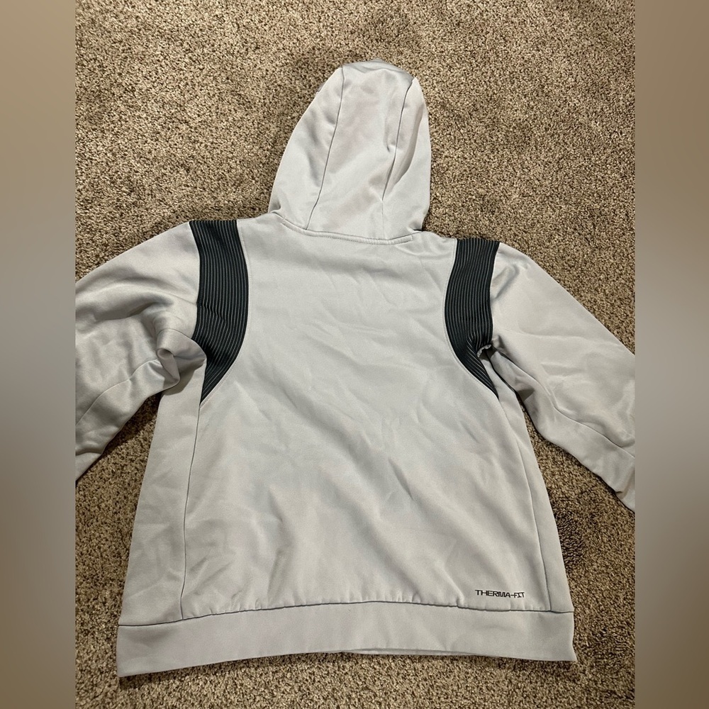Kids Nike Gray Hoodie with Black Logo - Picture 10 of 12